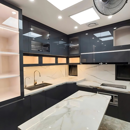 Tủ bếp gỗ MDF chữ L 011