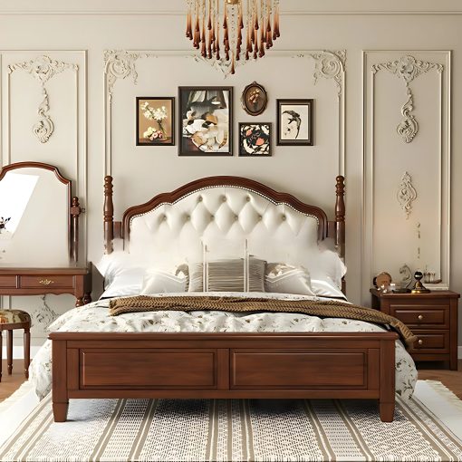 Giường Ngủ Gỗ Sồi Tự Nhiên Cao Cấp, Sang Trọng - GNTN060 - Hình ảnh 4