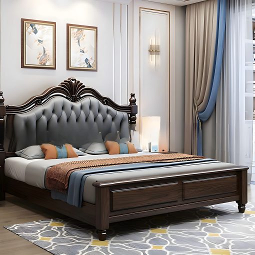 Giường Ngủ Gỗ Sồi Tự Nhiên Cao Cấp, Sang Trọng - GNTN058 - Hình ảnh 2