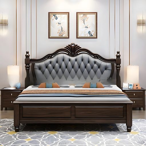 Giường Ngủ Gỗ Sồi Tự Nhiên Cao Cấp, Sang Trọng - GNTN058