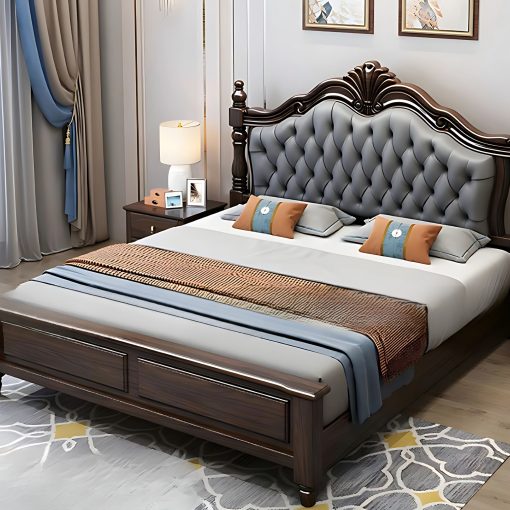 Giường Ngủ Gỗ Sồi Tự Nhiên Cao Cấp, Sang Trọng - GNTN058 - Hình ảnh 7