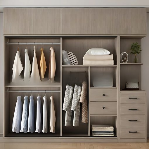 Tủ Quần Áo Cửa Lùa Tone Nâu Sáng Hiện Đại, Bền Bỉ - TAL098 - Hình ảnh 2
