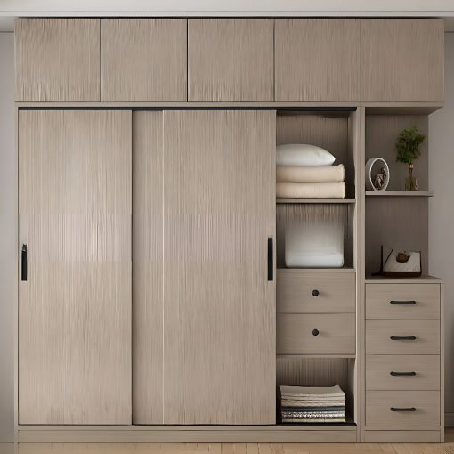Tủ Quần Áo Cửa Lùa Tone Nâu Sáng Hiện Đại, Bền Bỉ - TAL098 - Hình ảnh 3