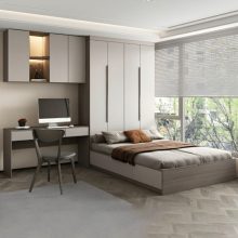 Combo giường liền tủ + bàn làm việc và kệ sách - CB001